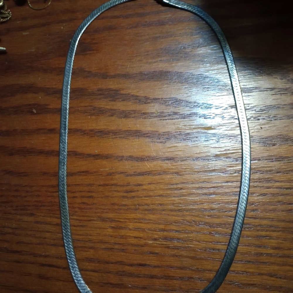 Vintage Men's Sterling Silver Herringbone Necklace